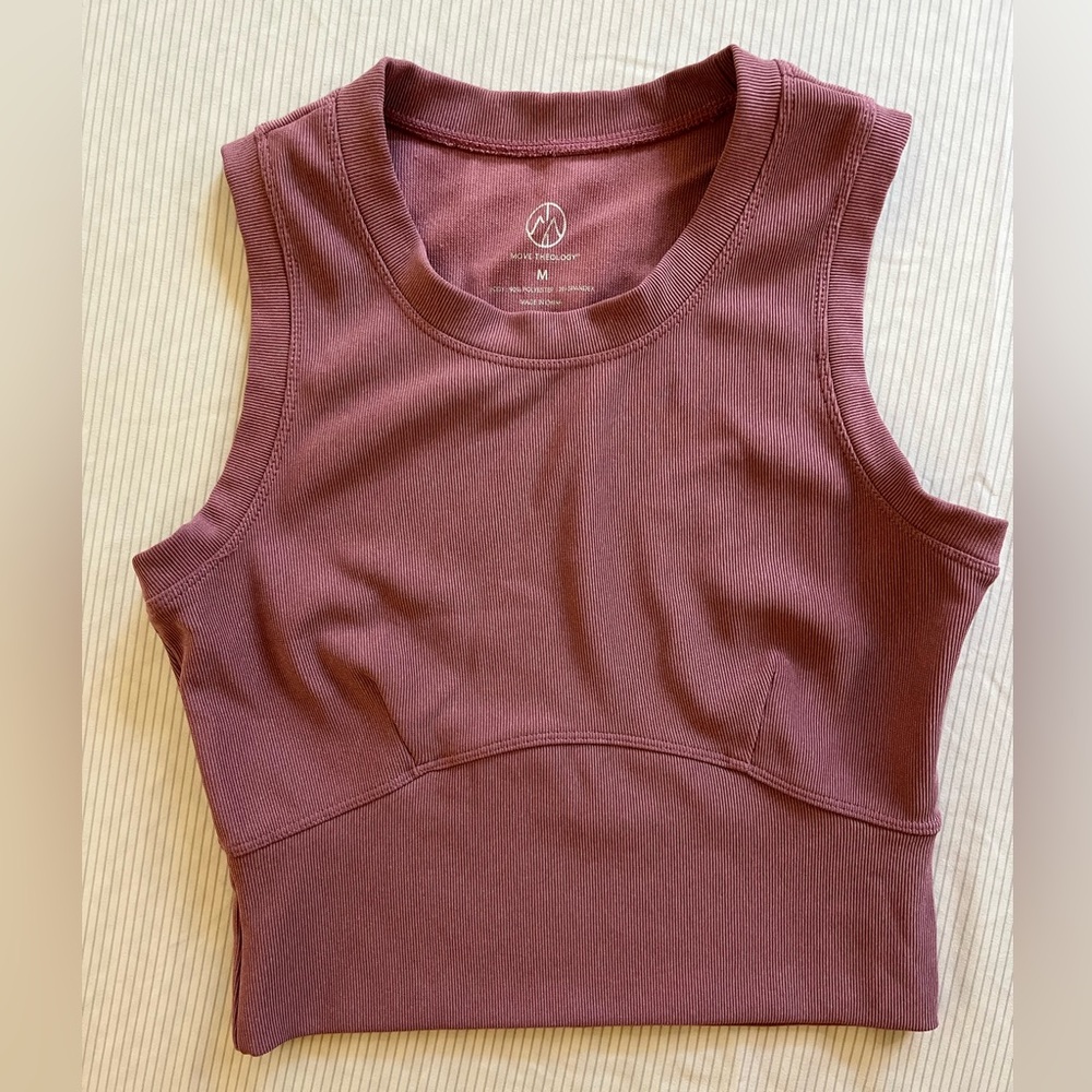 Move Theology Cropped Work Out Tank, Brick Red